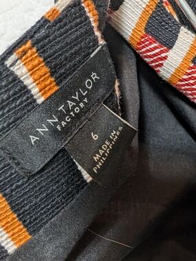 Ann Taylor Factory Black Multicolor Striped Skirt